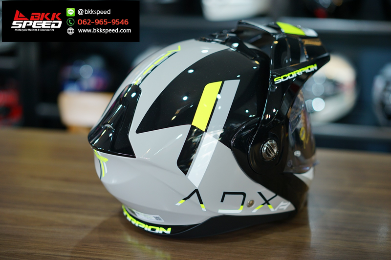 รูปสินค้าหมวกกันน็อคเต็มใบ แบรนด์ Scorpion EXO รุ่น Scorpion EXO ADX2 ลาย/สี ADX2 Galane Grey Black Neon Yellow สำหรับขี่มอเตอร์ไซค์ รายละเอียดสินค้า จาก BKKSPEED