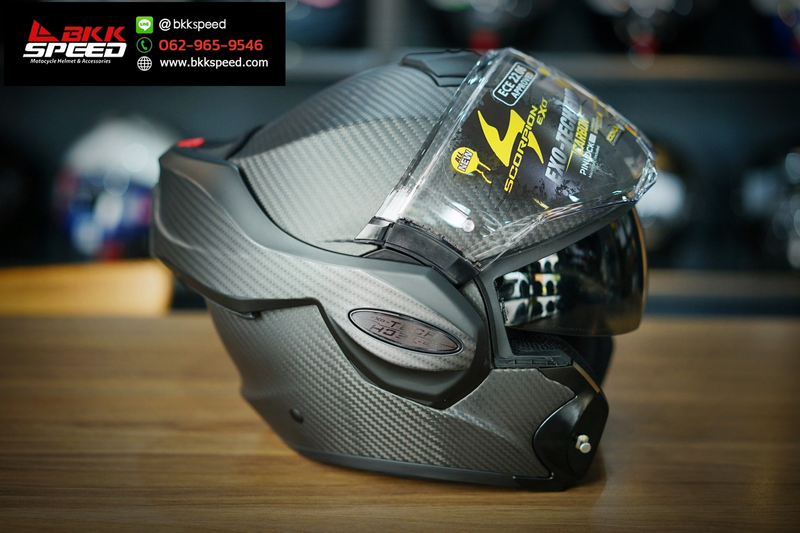 รูปสินค้าหมวกกันน็อคเต็มใบ แบรนด์ Scorpion EXO รุ่น Scorpion EXO Tech ลาย/สี TECH EVO Carbon Matt สำหรับขี่มอเตอร์ไซค์ รูปเพิ่มเติม 6 จาก BKKSPEED