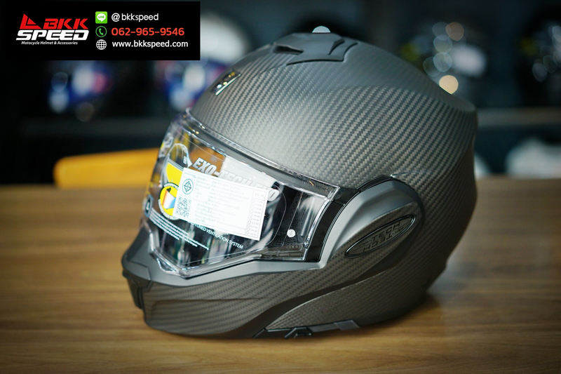 รูปสินค้าหมวกกันน็อคเต็มใบ แบรนด์ Scorpion EXO รุ่น Scorpion EXO Tech ลาย/สี TECH EVO Carbon Matt สำหรับขี่มอเตอร์ไซค์ มุมหลักด้านหน้า จาก BKKSPEED