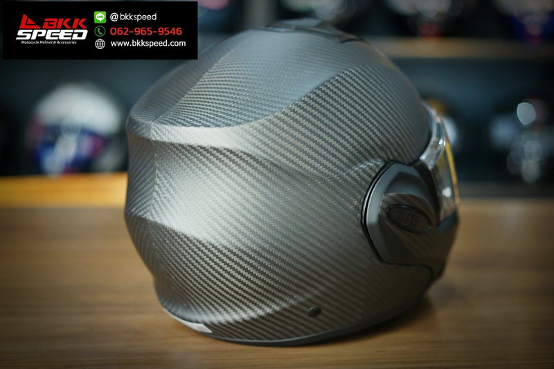 รูปสินค้าหมวกกันน็อคเต็มใบ แบรนด์ Scorpion EXO รุ่น Scorpion EXO Tech ลาย/สี TECH EVO Carbon Matt สำหรับขี่มอเตอร์ไซค์ มุมด้านหลัง จาก BKKSPEED