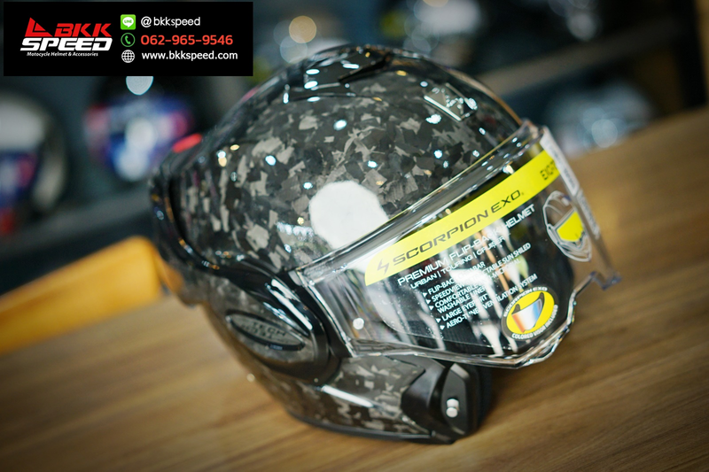 รูปสินค้าหมวกกันน็อคเต็มใบ แบรนด์ Scorpion EXO รุ่น Scorpion EXO Tech ลาย/สี TECH EVO Onyx Carbon สำหรับขี่มอเตอร์ไซค์ รูปเพิ่มเติม 7 จาก BKKSPEED