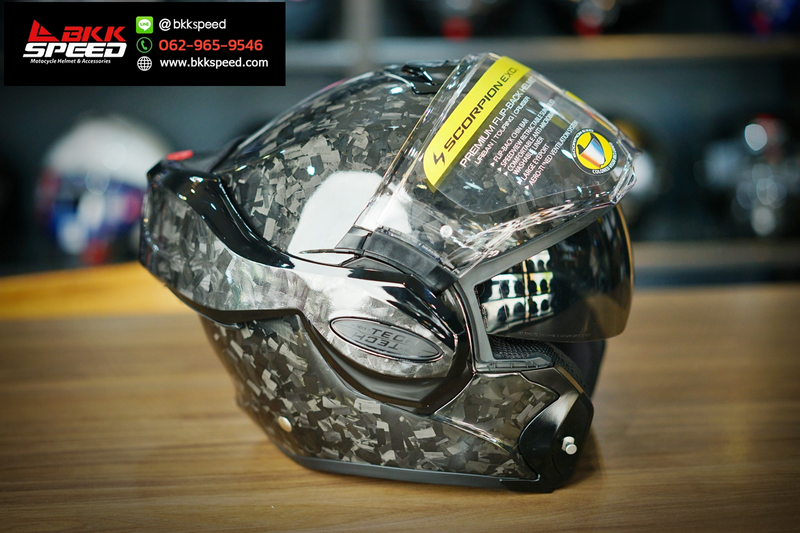 รูปสินค้าหมวกกันน็อคเต็มใบ แบรนด์ Scorpion EXO รุ่น Scorpion EXO Tech ลาย/สี TECH EVO Onyx Carbon สำหรับขี่มอเตอร์ไซค์ รูปเพิ่มเติม 6 จาก BKKSPEED