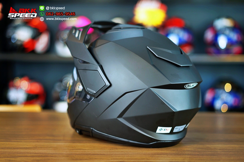รูปสินค้าหมวกกันน็อคเต็มใบ แบรนด์ HJC รุ่น HJC i80 ลาย/สี i80 Semi Flat Black สำหรับขี่มอเตอร์ไซค์ มุมด้านข้าง จาก BKKSPEED