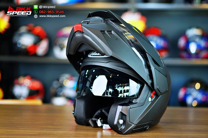 รูปสินค้าหมวกกันน็อคเต็มใบ แบรนด์ HJC รุ่น HJC i80 ลาย/สี i80 Semi Flat Black สำหรับขี่มอเตอร์ไซค์ มุมด้านหลัง จาก BKKSPEED