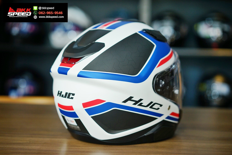 รูปสินค้าหมวกกันน็อคเต็มใบ แบรนด์ HJC รุ่น HJC F31 ลาย/สี F31 CERON MC21 สำหรับขี่มอเตอร์ไซค์ มุมด้านหลัง จาก BKKSPEED