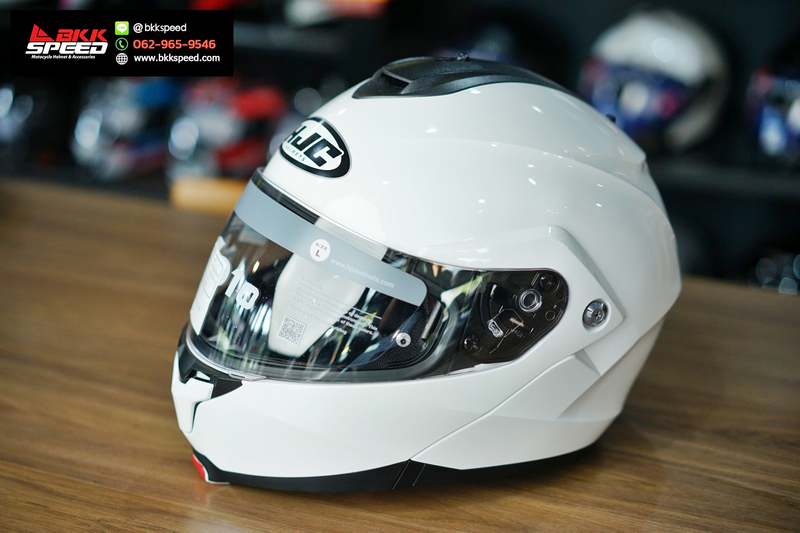 รูปสินค้าหมวกกันน็อคเต็มใบ แบรนด์ HJC รุ่น HJC C91N ลาย/สี C91N Pearl White สำหรับขี่มอเตอร์ไซค์ มุมหลักด้านหน้า จาก BKKSPEED