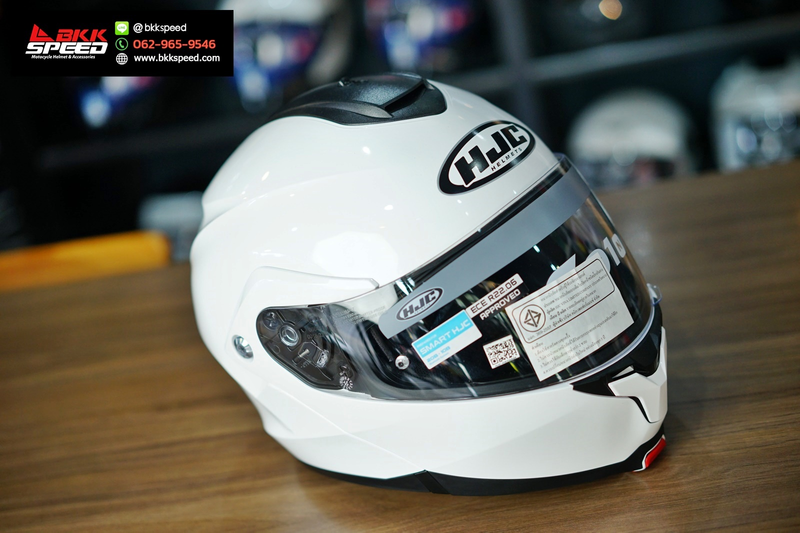 รูปสินค้าหมวกกันน็อคเต็มใบ แบรนด์ HJC รุ่น HJC C91N ลาย/สี C91N Pearl White สำหรับขี่มอเตอร์ไซค์ มุมด้านข้าง จาก BKKSPEED