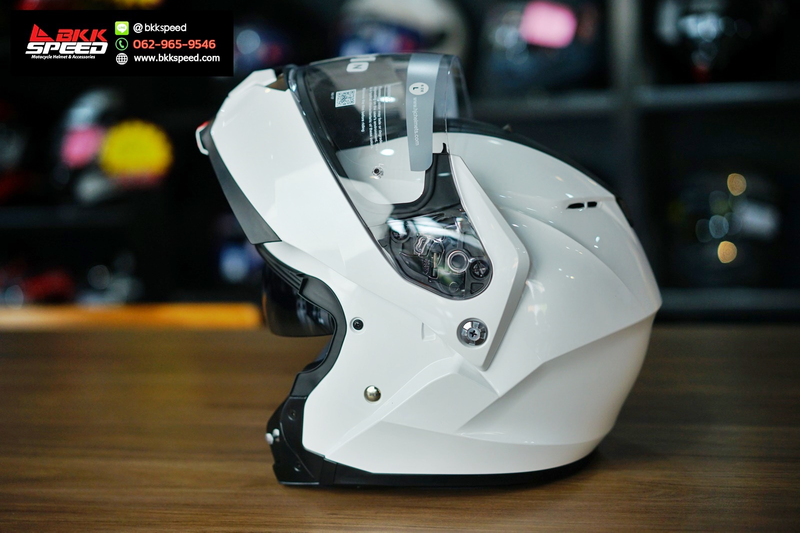 รูปสินค้าหมวกกันน็อคเต็มใบ แบรนด์ HJC รุ่น HJC C91N ลาย/สี C91N Pearl White สำหรับขี่มอเตอร์ไซค์ รูปเพิ่มเติม 5 จาก BKKSPEED
