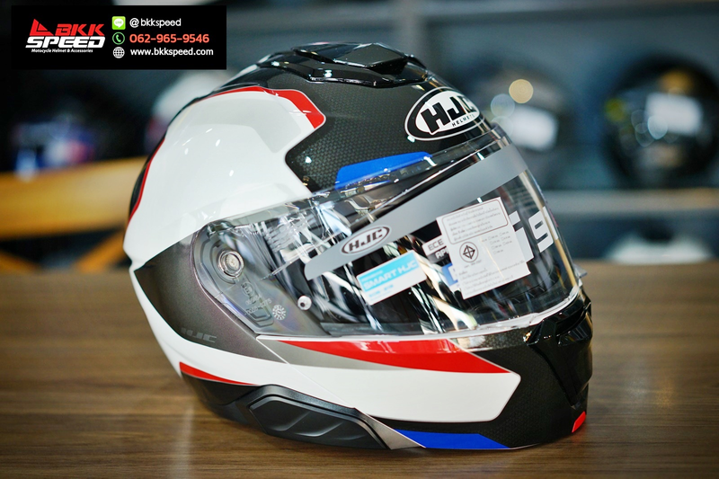 รูปสินค้าหมวกกันน็อคเต็มใบ แบรนด์ HJC รุ่น HJC i91 ลาย/สี i91 Felio mc21 สำหรับขี่มอเตอร์ไซค์ มุมด้านหลัง จาก BKKSPEED