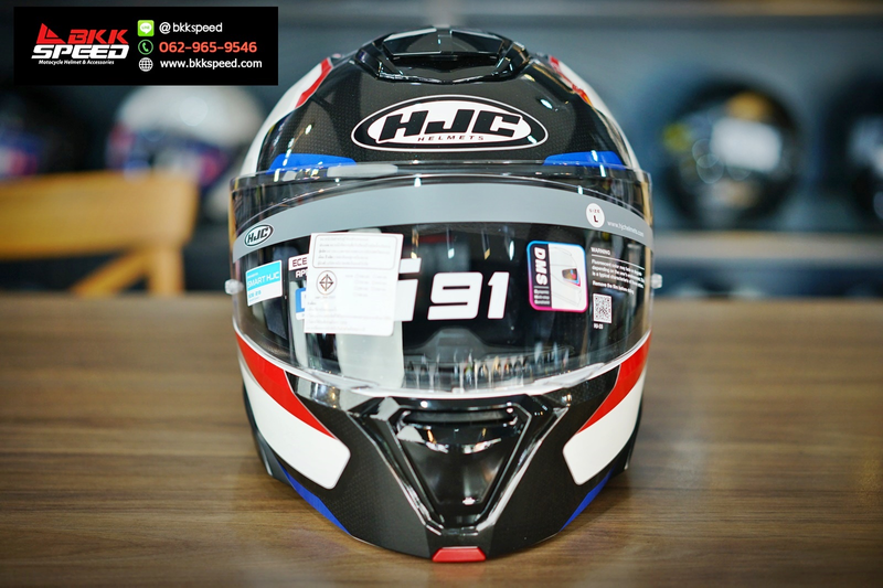 รูปสินค้าหมวกกันน็อคเต็มใบ แบรนด์ HJC รุ่น HJC i91 ลาย/สี i91 Felio mc21 สำหรับขี่มอเตอร์ไซค์ มุมด้านข้าง จาก BKKSPEED