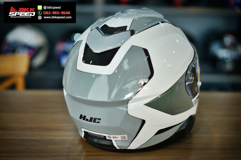 รูปสินค้าหมวกกันน็อคเต็มใบ แบรนด์ HJC รุ่น HJC i91 ลาย/สี i91 Felio mc5 สำหรับขี่มอเตอร์ไซค์ มุมด้านหลัง จาก BKKSPEED