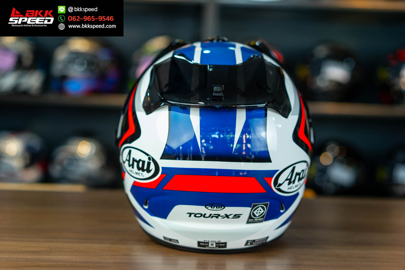 รูปสินค้าหมวกกันน็อคเต็มใบ แบรนด์ ARAI รุ่น Arai Tour X5 ลาย/สี Tour X5 Discovery Blue สำหรับขี่มอเตอร์ไซค์ รูปเพิ่มเติม 5 จาก BKKSPEED