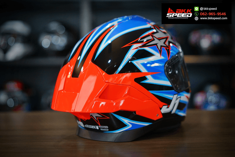 รูปสินค้าหมวกกันน็อคเต็มใบ แบรนด์ Just1 รุ่น Just1 JSTR ลาย/สี JSTR Astro Red Blue สำหรับขี่มอเตอร์ไซค์ รายละเอียดสินค้า จาก BKKSPEED