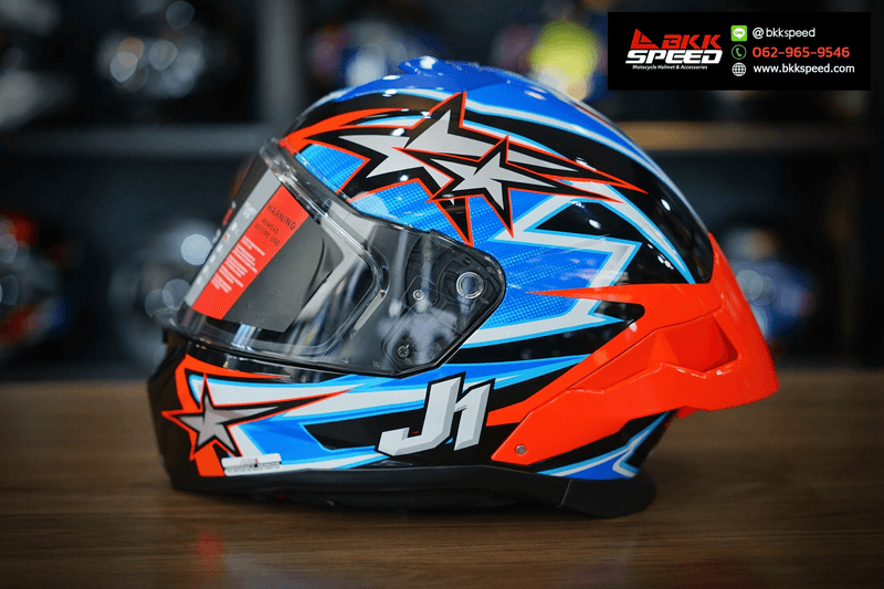 รูปสินค้าหมวกกันน็อคเต็มใบ แบรนด์ Just1 รุ่น Just1 JSTR ลาย/สี JSTR Astro Red Blue สำหรับขี่มอเตอร์ไซค์ รูปเพิ่มเติม 5 จาก BKKSPEED