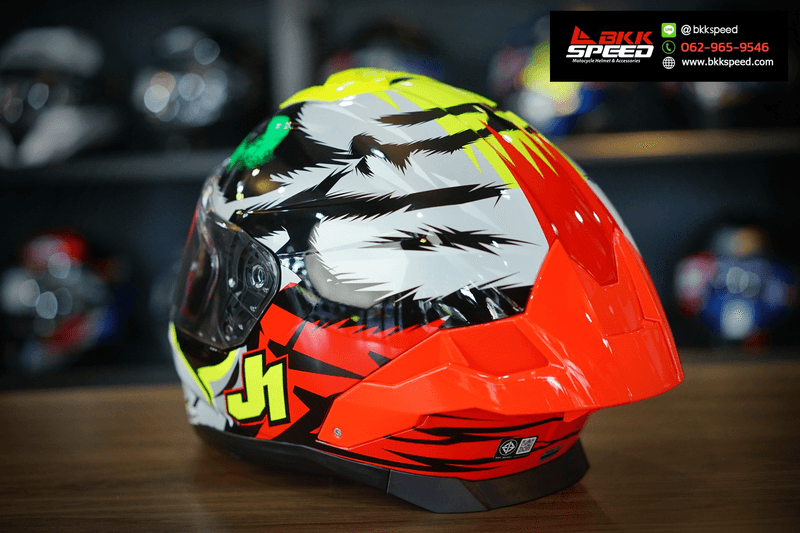 รูปสินค้าหมวกกันน็อคเต็มใบ แบรนด์ Just1 รุ่น Just1 JSTR ลาย/สี JSTR Demonic Red Yellow Black สำหรับขี่มอเตอร์ไซค์ รายละเอียดสินค้า จาก BKKSPEED