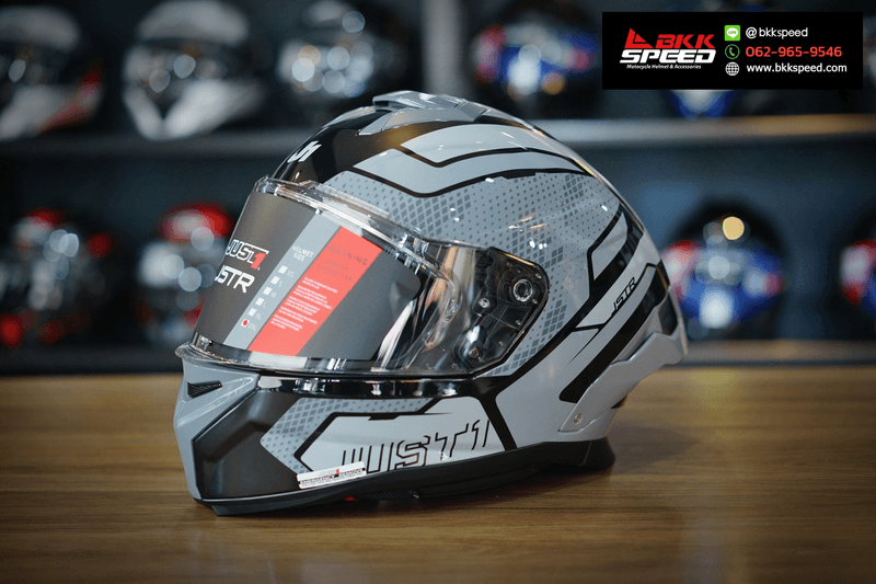 รูปสินค้าหมวกกันน็อคเต็มใบ แบรนด์ Just1 รุ่น Just1 JSTR ลาย/สี JSTR Union Grey Black สำหรับขี่มอเตอร์ไซค์ มุมด้านข้าง จาก BKKSPEED