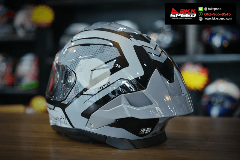รูปสินค้าหมวกกันน็อคเต็มใบ แบรนด์ Just1 รุ่น Just1 JSTR ลาย/สี JSTR Union Grey Black สำหรับขี่มอเตอร์ไซค์ รายละเอียดสินค้า จาก BKKSPEED