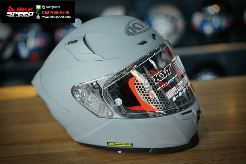 รูปสินค้าหมวกกันน็อคเต็มใบ แบรนด์ KYT รุ่น KYT Striker ลาย/สี Striker Solid Matt Grey สำหรับขี่มอเตอร์ไซค์ มุมด้านข้าง จาก BKKSPEED