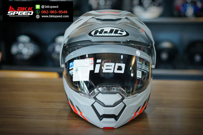 รูปสินค้าหมวกกันน็อคเต็มใบ แบรนด์ HJC รุ่น HJC i80 ลาย/สี i80 IMES mc1 สำหรับขี่มอเตอร์ไซค์ มุมด้านหลัง จาก BKKSPEED