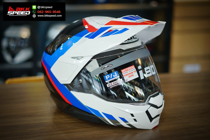 รูปสินค้าหมวกกันน็อคเต็มใบ แบรนด์ HJC รุ่น HJC i80 ลาย/สี i80 IMES mc21 สำหรับขี่มอเตอร์ไซค์ มุมด้านข้าง จาก BKKSPEED