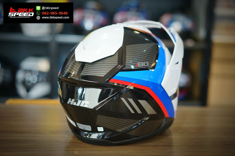 รูปสินค้าหมวกกันน็อคเต็มใบ แบรนด์ HJC รุ่น HJC i80 ลาย/สี i80 IMES mc21 สำหรับขี่มอเตอร์ไซค์ มุมด้านหลัง จาก BKKSPEED