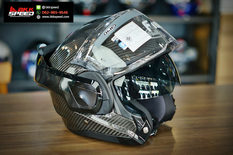รูปสินค้าหมวกกันน็อคเต็มใบ แบรนด์ HJC รุ่น F100 ลาย/สี Carbon Flipback สำหรับขี่มอเตอร์ไซค์ รายละเอียดสินค้า จาก BKKSPEED