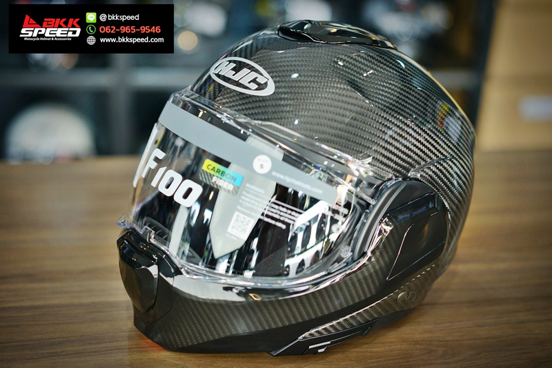 รูปสินค้าหมวกกันน็อคเต็มใบ แบรนด์ HJC รุ่น F100 ลาย/สี Carbon Flipback สำหรับขี่มอเตอร์ไซค์ รูปเพิ่มเติม 6 จาก BKKSPEED