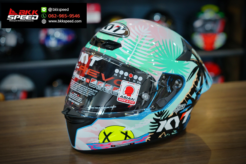 รูปสินค้าหมวกกันน็อคเต็มใบ แบรนด์ KYT รุ่น KYT TT REVO ลาย/สี TT REVO Riccardo Rossi BCN 22 สำหรับขี่มอเตอร์ไซค์ มุมด้านข้าง จาก BKKSPEED