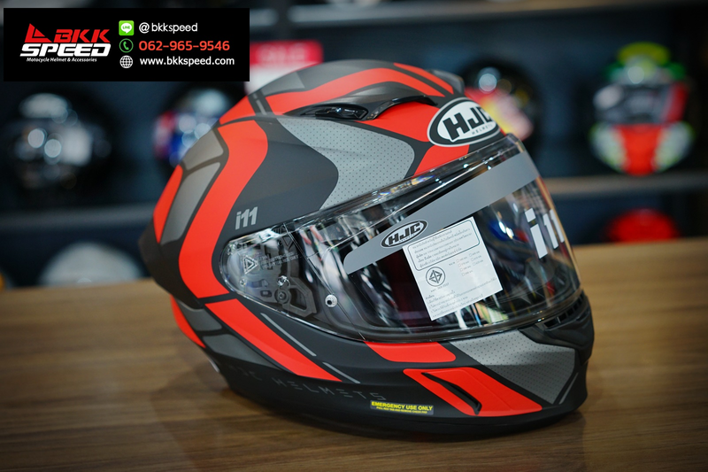 รูปสินค้าหมวกกันน็อคเต็มใบ แบรนด์ HJC รุ่น HJC i11 ลาย/สี i11 Sub mc1 สำหรับขี่มอเตอร์ไซค์ มุมด้านหลัง จาก BKKSPEED
