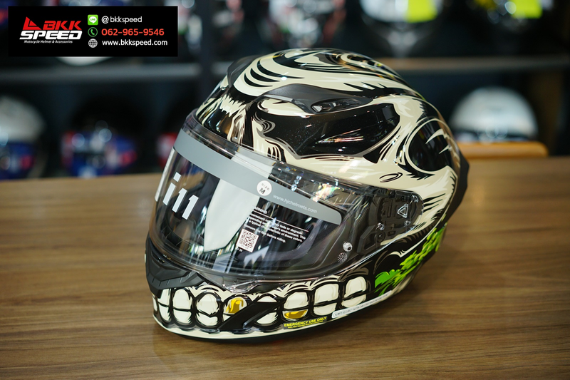 รูปสินค้าหมวกกันน็อคเต็มใบ แบรนด์ HJC รุ่น HJC i11 ลาย/สี i11 Acid Skull mc5 สำหรับขี่มอเตอร์ไซค์ มุมด้านข้าง จาก BKKSPEED