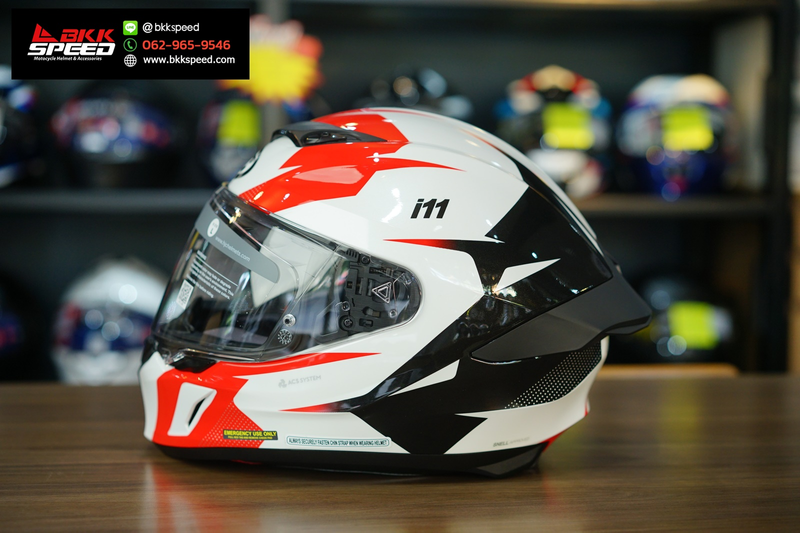 รูปสินค้าหมวกกันน็อคเต็มใบ แบรนด์ HJC รุ่น HJC i11 ลาย/สี i11 instant mc1 สำหรับขี่มอเตอร์ไซค์ มุมด้านข้าง จาก BKKSPEED