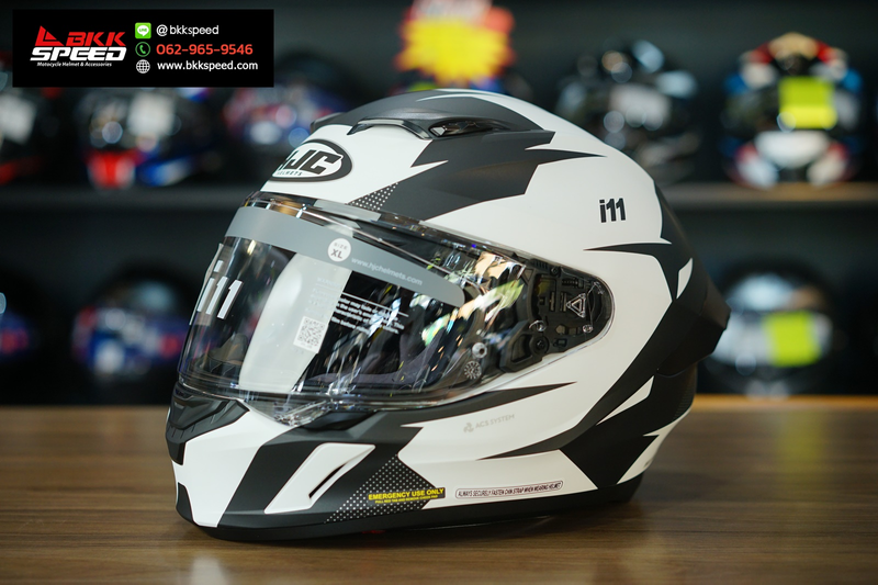 รูปสินค้าหมวกกันน็อคเต็มใบ แบรนด์ HJC รุ่น HJC i11 ลาย/สี i11 instant mc10 สำหรับขี่มอเตอร์ไซค์ มุมหลักด้านหน้า จาก BKKSPEED