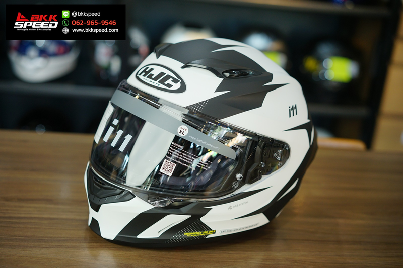 รูปสินค้าหมวกกันน็อคเต็มใบ แบรนด์ HJC รุ่น HJC i11 ลาย/สี i11 instant mc10 สำหรับขี่มอเตอร์ไซค์ มุมด้านข้าง จาก BKKSPEED