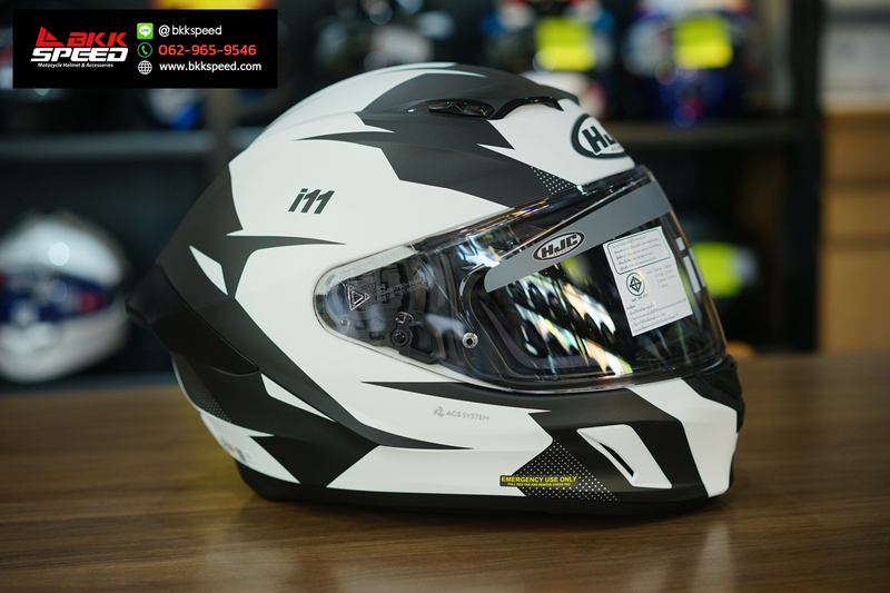 รูปสินค้าหมวกกันน็อคเต็มใบ แบรนด์ HJC รุ่น HJC i11 ลาย/สี i11 instant mc10 สำหรับขี่มอเตอร์ไซค์ มุมด้านหลัง จาก BKKSPEED