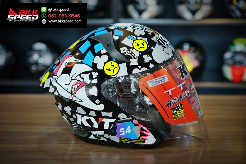 รูปสินค้าหมวกกันน็อคเต็มใบ แบรนด์ KYT รุ่น KYT TTR JET ลาย/สี TTR JET Riccardo Rossi 2022 สำหรับขี่มอเตอร์ไซค์ มุมด้านข้าง จาก BKKSPEED
