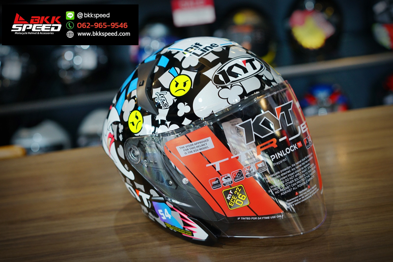 รูปสินค้าหมวกกันน็อคเต็มใบ แบรนด์ KYT รุ่น KYT TTR JET ลาย/สี TTR JET Riccardo Rossi 2022 สำหรับขี่มอเตอร์ไซค์ มุมด้านหลัง จาก BKKSPEED