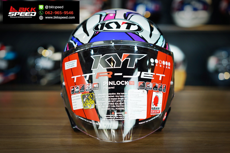 รูปสินค้าหมวกกันน็อคเต็มใบ แบรนด์ KYT รุ่น KYT TTR JET ลาย/สี TTR Jet Bastianini 2022 สำหรับขี่มอเตอร์ไซค์ มุมด้านหลัง จาก BKKSPEED