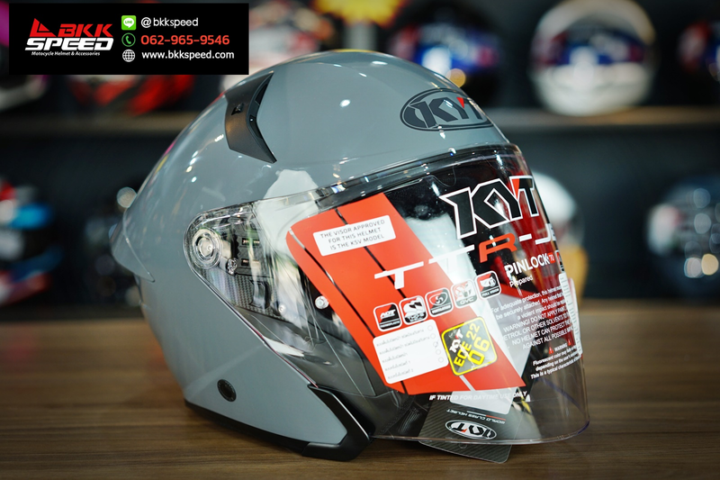 รูปสินค้าหมวกกันน็อคเต็มใบ แบรนด์ KYT รุ่น KYT TTR JET ลาย/สี TTR JET Solid Grey สำหรับขี่มอเตอร์ไซค์ มุมด้านหลัง จาก BKKSPEED