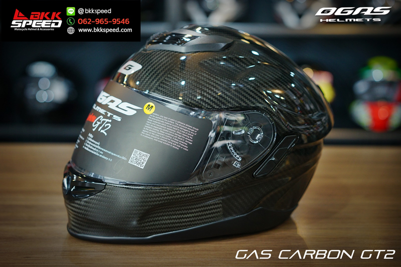 รูปสินค้าหมวกกันน็อคเต็มใบ แบรนด์ GAS รุ่น Carbon ลาย/สี GT2 สำหรับขี่มอเตอร์ไซค์ มุมหลักด้านหน้า จาก BKKSPEED
