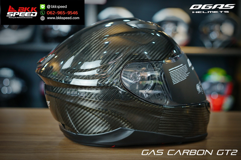 รูปสินค้าหมวกกันน็อคเต็มใบ แบรนด์ GAS รุ่น Carbon ลาย/สี GT2 สำหรับขี่มอเตอร์ไซค์ มุมด้านหลัง จาก BKKSPEED